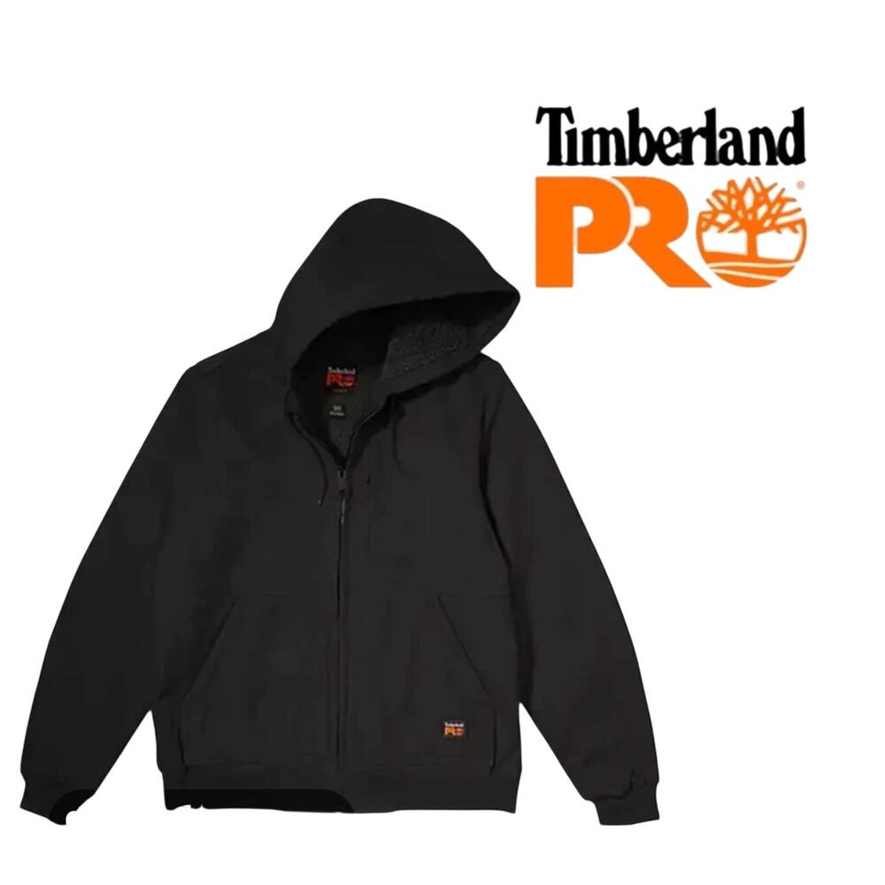 Timberland PRO Men's Gritman Lined Canvas Hooded Jacket - Black - Size: XXL